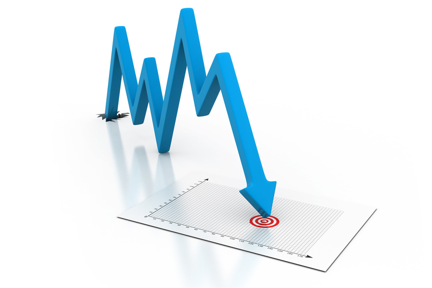 Arrow Graph showing business decline